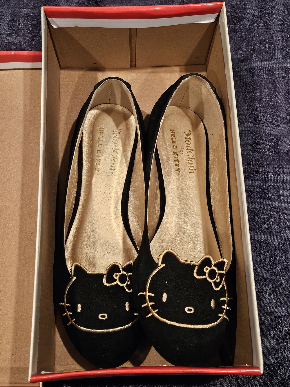 ModCloth for Hello Kitty Amble Companion Ballet Flats in Black, Size 8